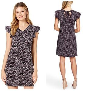 CECE BOHO PRAIRIE BAZAAR MARRAKESH DITSY FLUTTER SLEEVE MINI COCKTAIL DRESS NWT‎